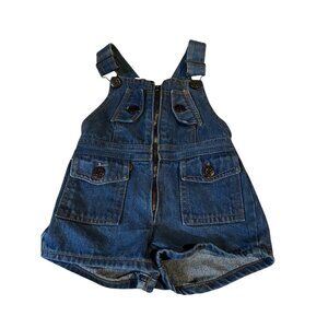 Vintage lollytogs blue zipped front short overalls sz 24 months toddler (fits 18